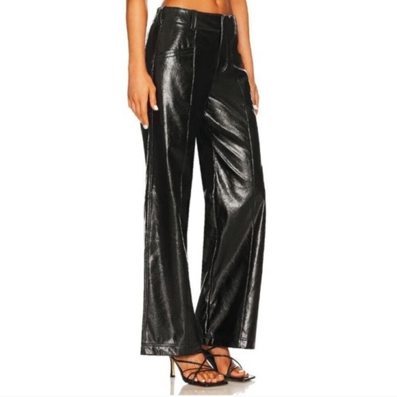 Free People Star-Crossed Lovers Vegan Leather Pants Size 10 - Picture 3 of 10